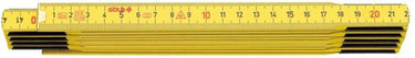 Sola vouwduimstok hout 2mtr 10-ledig hg2 10, geel, eg-klasse 3 hg2 10 sb - 53020201 - 53020201