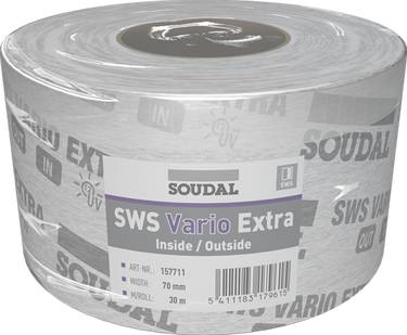 Soudal sws vario extra | vochtregulerende folie | 100 mm x 30 m | wit - 157712
