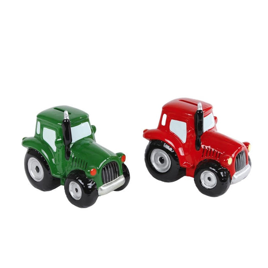 Kids globe spaarpot tractor aardewerk (2 ass.)