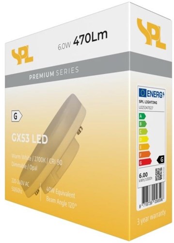 Cargue la imagen en el visor de la galería, Enzo spl led spot gx53 6-40w 2700k dimbaar - led7395
