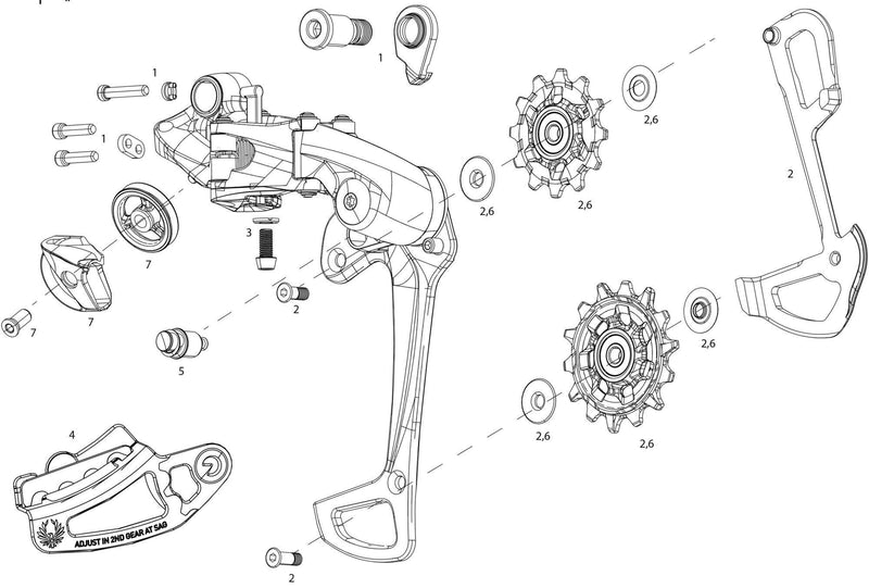 Load image into Gallery viewer, Sram schaltwerk xx1 eagle rear derail. xx1 eagle 52t lunar grey
