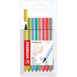 Stabilo pointmax pastel etui a 8 kleuren fineliners