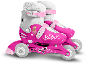 Mattel barbie 2-in-1 skates hardboot verstelbaar roze wit maat 27-30