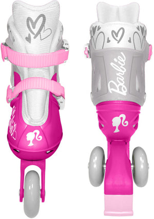 Mattel barbie 2-in-1 skates hardboot verstelbaar roze wit maat 27-30