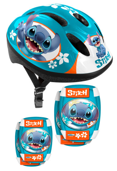 Disney stitch 5-delige skatebescherming 52-56 cm petrolblauw maat s m