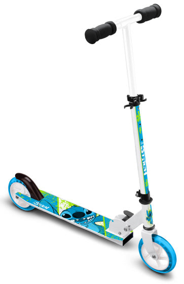 Load image into Gallery viewer, Disney stitch 2-wiel kinderstep opvouwbaar voetrem wit blauw
