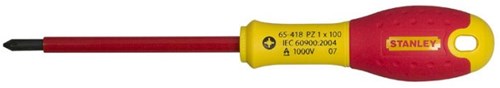 Stanley handgereedschap stanley fatmax schroevendraaier pozidriv vde pz1 x 100mm - 0-65-418 - 0-65-418