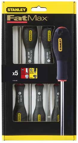 Stanley handgereedschap 6-delige fatmax schroevendraaierset parallel standaard pozidriv - 0-65-428