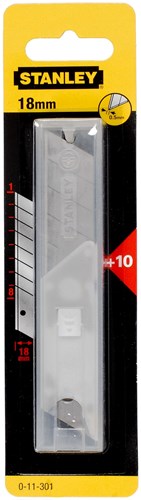 Stanley handgereedschap afbreekmesjes 18mm in dispenser - (10 stuks) - 0-11-301