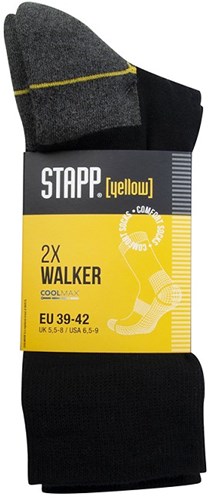Stapp yellow walker coolmax 2-pack sokken 4425 | 699 zwart | maat 42 - 38.134.009.01
