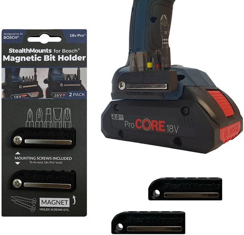Afbeelding laden in galerijviewer, Stealthmounts bithouder voor bosch 18v | 2 stuks | zwart - bh-bo-blk-2
