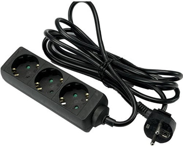 Stroomlijn tcd ra 3-voudig 3 meter snoer zwart - 6672282