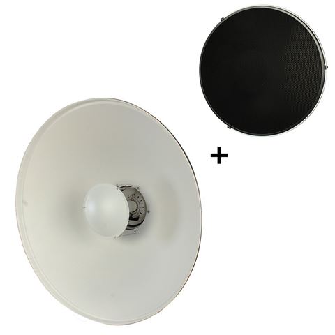 Load image into Gallery viewer, StudioKing Beauty Dish Wit SK-BD550W 55 cm met Honingraat
