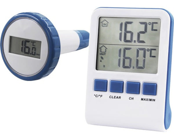 Load image into Gallery viewer, Summer fun Thermometer digitaal wit blauw
