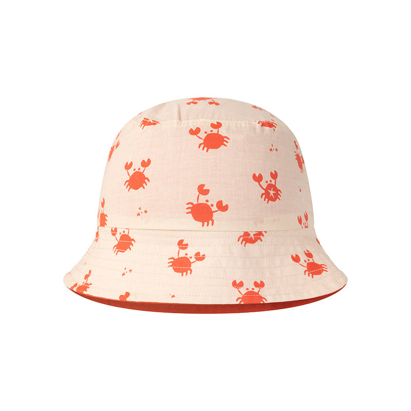 Load image into Gallery viewer, Crabby | beige rood uv omkeerbaar zonnehoedje
