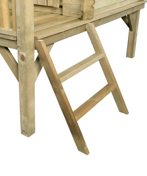 Load image into Gallery viewer, Swingking camilla houten speelhuisje met glijbaan naturel rood

