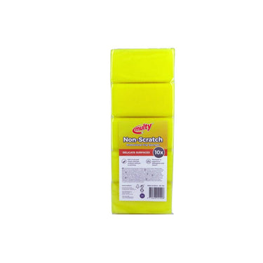 Multy niet-krassende schuursponsen met greep 13x6,5x4,5cm 10-pack geel