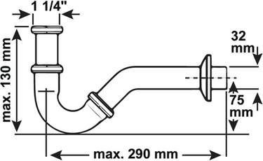 Cornat bidetsifon messing ch 1 1 4 215 - t317503