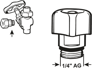 Cornat aftapkraantje voor stopkraan 1 4m - t571500