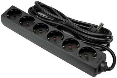 Enzo tcd ra 6-voudig 1,5m snoer zwart - 6672630