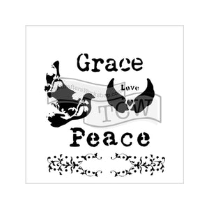 The crafter's workshop • template 15x15cm peace doves