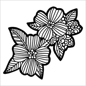 The crafter's workshop • stencil dogwood pair 15,2x15,2cm
