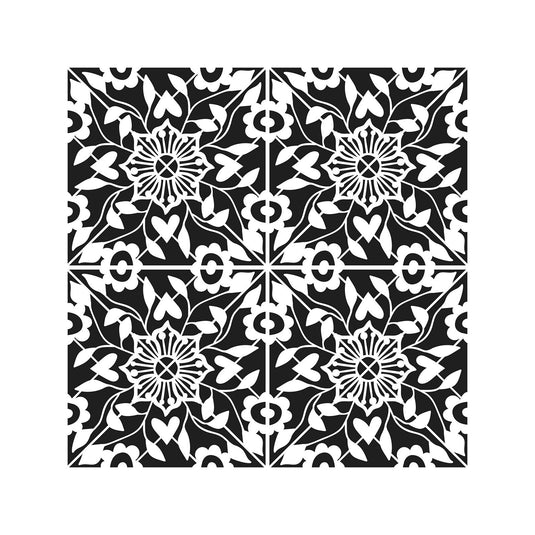 The crafter's workshop • stencil flourish tile 30,5x30,5cm