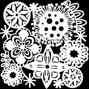 The crafter's workshop • stencil festive flowers 30,5x30,5cm