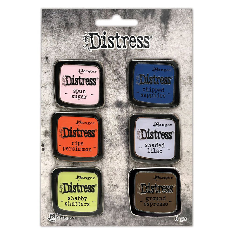 Load image into Gallery viewer, Ranger ink ranger • tim holtz distress enamel pin set 6
