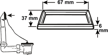 Cornat gummidichting 67x37x6mm spoelkast - tec356406