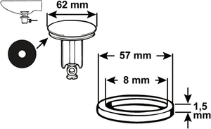 Cornat dichting gummi d62mm voor tec317411 - tec380245