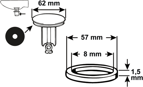 Load image into Gallery viewer, Cornat dichting gummi d62mm voor tec317411 - tec380245
