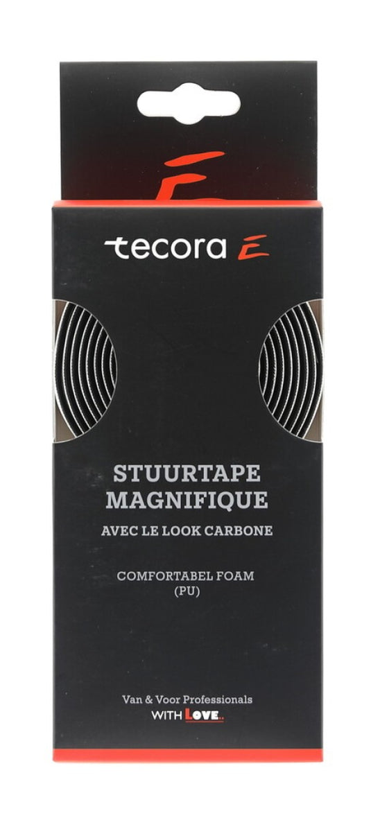 Tecora  e stuurlint magnifique carbon look, ø2.5x30mm, 2m,wit