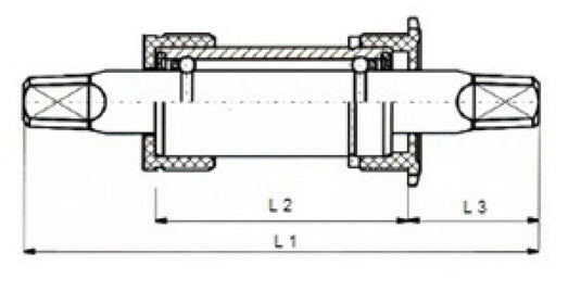 Tecora e trapas 127½mm bsa, staal kunstst. cup