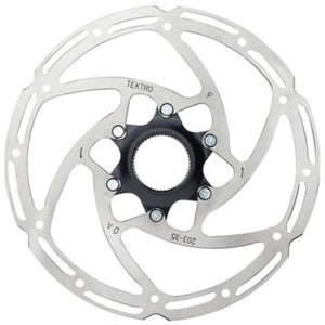 Tektro schijfrem rotor tr203-35 ø203mm, centerlock, zilver