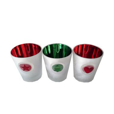 Theelichthouder set kerst 3-delig