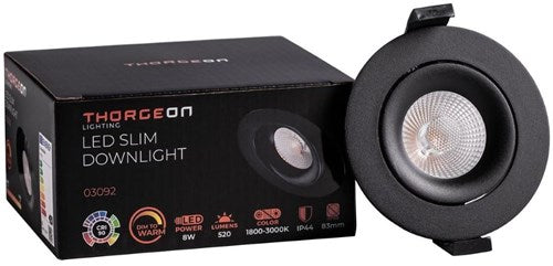 ギャラリービューアに画像をロードする, Enzo thorgeon led inbouwspot 8,2w dimtowarm 96mm rond verstelbaar zwart - led4681
