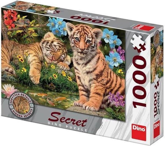 Dinotoys dino puzzel - tijgers met verborgen geheimen - 1000 stukjes