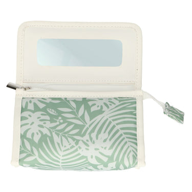 Traveller spiegeltas bladeren groen wit 16.5cm x 11cm
