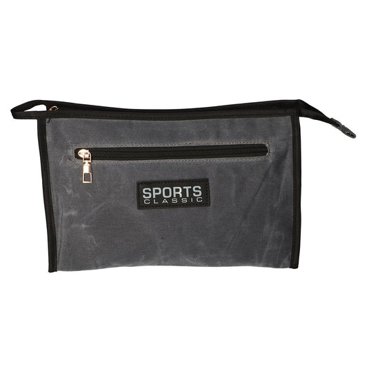 Traveller toilettas sports classic military grijs blauw 30cm x 24cm