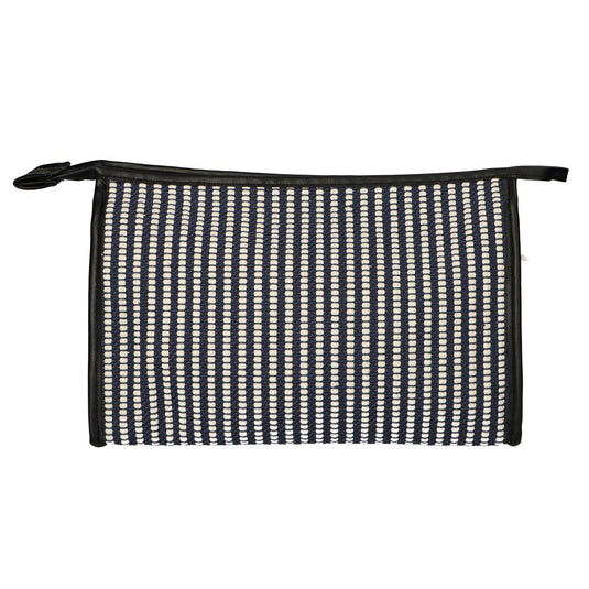 Traveller toilettas stripe blauw creme 30x20cm