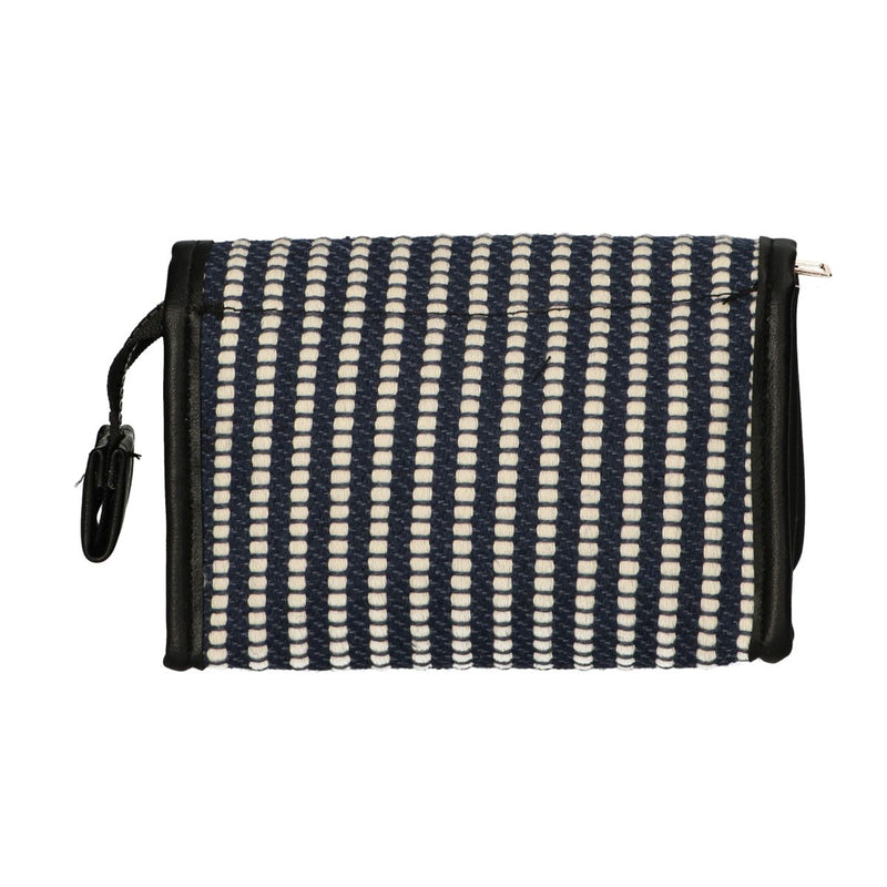 Load image into Gallery viewer, Traveller spiegeltas stripe blauw creme 16.5x11cm
