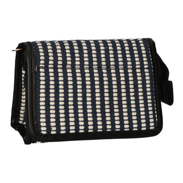 Traveller spiegeltas stripe blauw creme 16.5x11cm