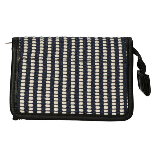 Traveller spiegeltas stripe blauw creme 16.5x11cm