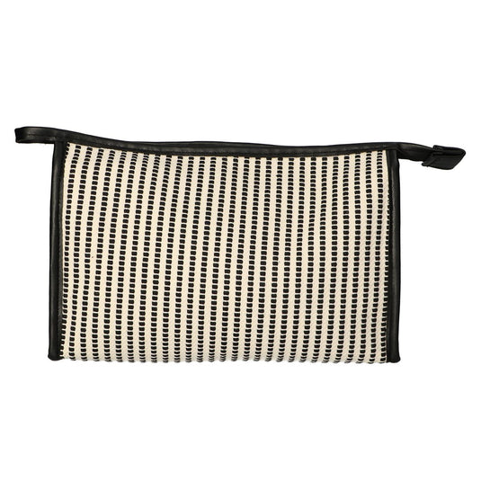Traveller toilettas stripe zwart creme 30x20cm