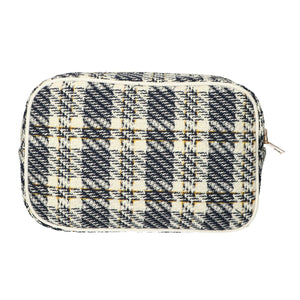 Traveller toilettas box tweed ruit 26x16cm