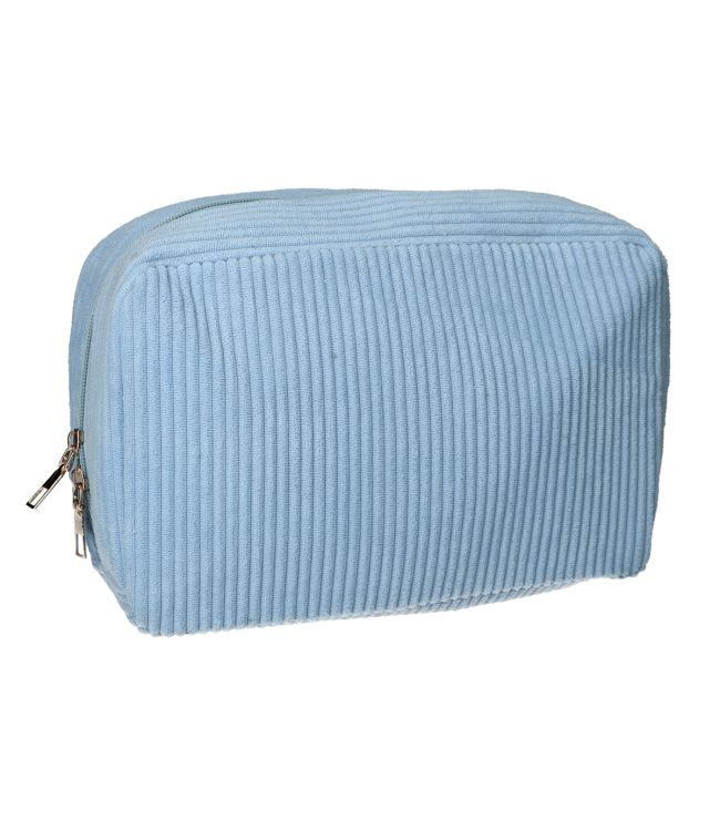 Load image into Gallery viewer, Traveller toilettas rib stof blauw 28x17cm

