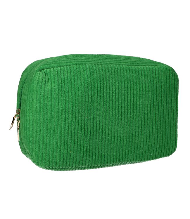 Load image into Gallery viewer, Traveller toilettas rib stof groen 28x17cm
