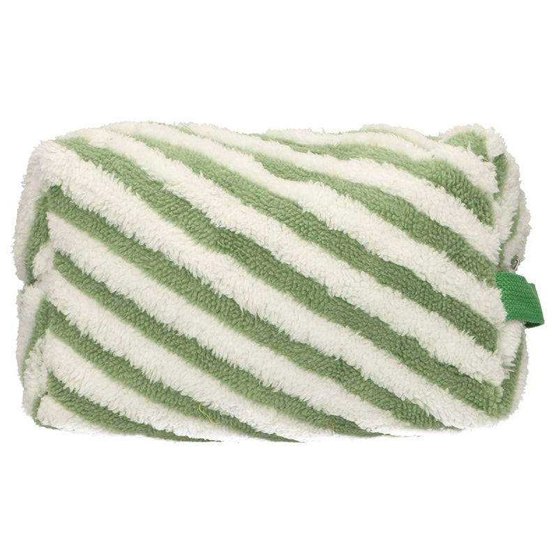 Afbeelding laden in galerijviewer, Traveller toilettas badstof stripe groen 23cm x 13cm
