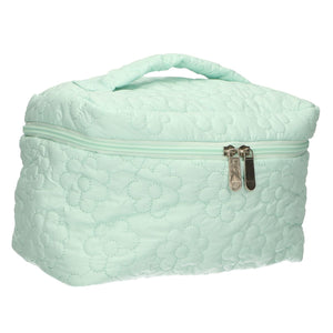 Traveller beautycase bloemen turquoise 24cm x 17cm